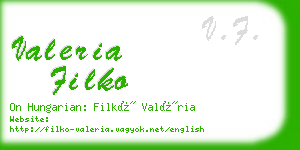 valeria filko business card